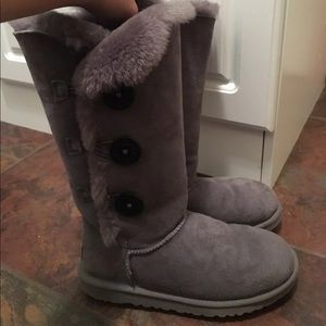 Grey Triple Bailey Button Ugg Boots